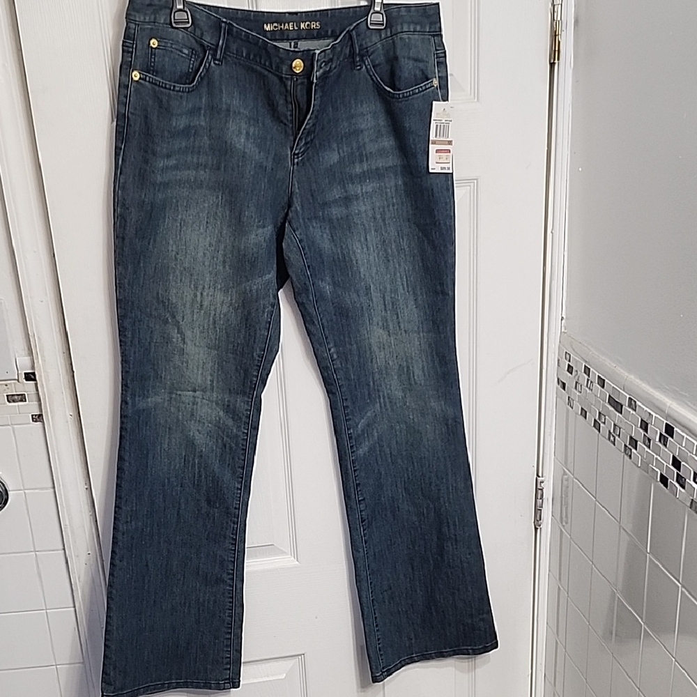 Michael Kors NWT Flare Jeans Women’s Size 12 Blue Denim